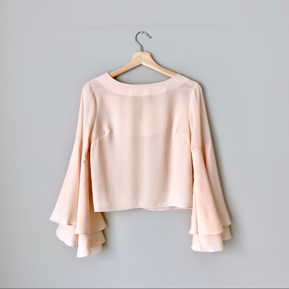 {English Factory} Pale Pink Bell Sleeve Blouse